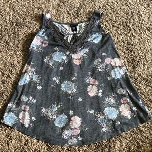 Floral Tank with Lace